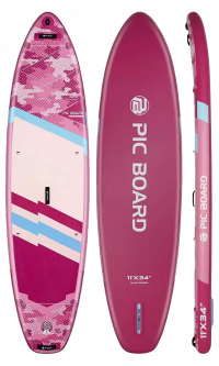 Tabla de SUP todoterreno para paddle surf Skatinger Camouflage Pink – estilo, estabilidad y diversión