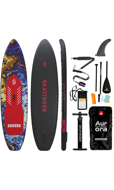 Skatinger Aurora Red Tabla SUP Allround – Audaz, Cósmica, Estable