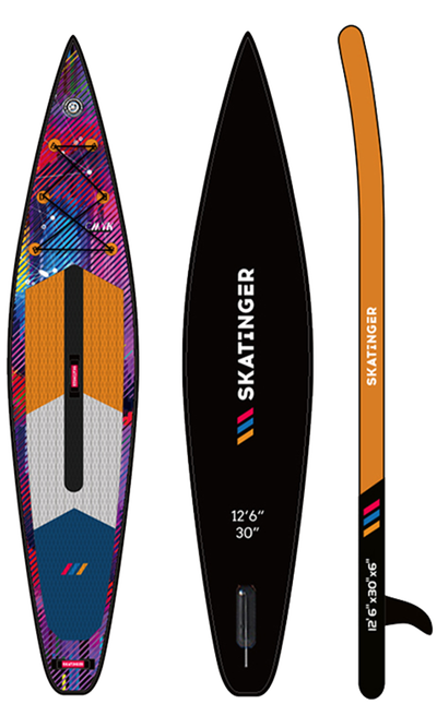 Skatinger CMYK Orange Tabla SUP de Carrera – Precisión, Fuerza, Imparable