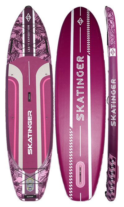 Skatinger Leafy Expedition Pink Tabla SUP Allround – Estilo, Estabilidad, Resistencia