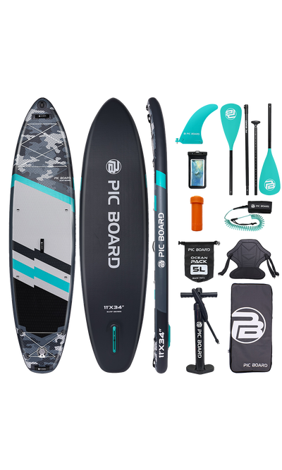Skatinger Camouflage Grey Tabla SUP Allround – Fuerza, Amplitud, Fiabilidad