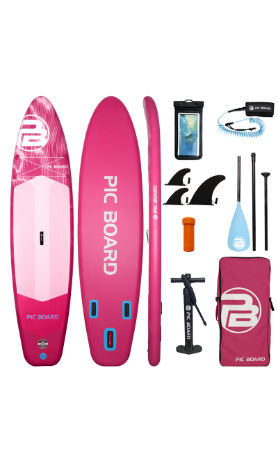 Tabla SUP de remo polivalente Skatinger Aurora Pink – Espaciosa, divertida y empoderadora