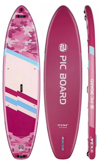 Tabla de SUP todoterreno para paddle surf Skatinger Camouflage Pink – estilo, estabilidad y diversión