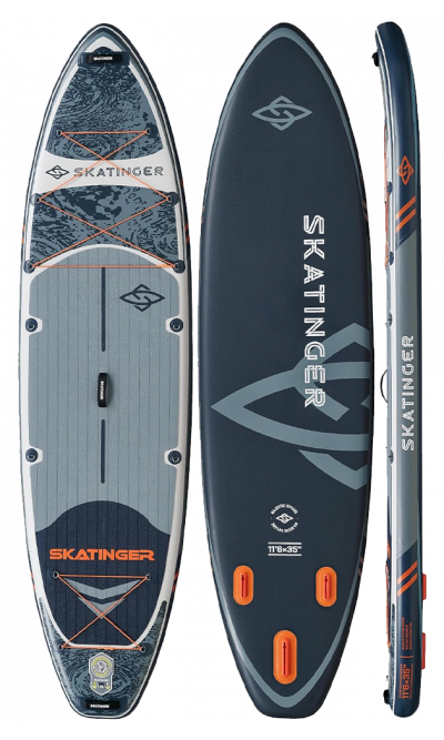 Tabla de paddle SUP de travesía gris Skatinger Fishing – Estable, versátil y aventurera