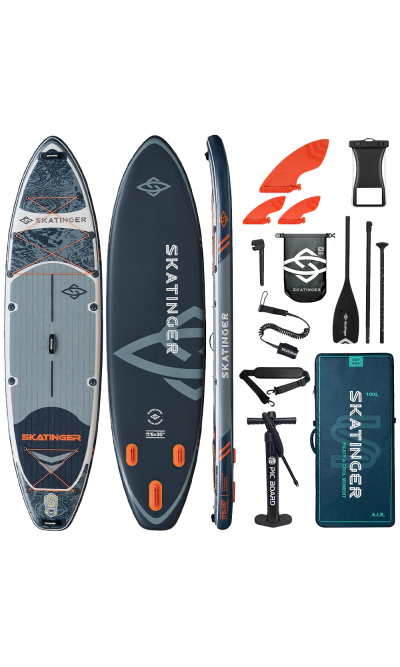 Tabla de paddle SUP de travesía gris Skatinger Fishing – Estable, versátil y aventurera
