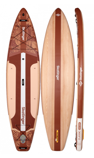 Tabla de paddle surf de travesía Skatinger Waverider marrón claro – Natural, suave y atemporal