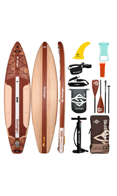 Tabla de paddle surf de travesía Skatinger Waverider marrón claro – Natural, suave y atemporal