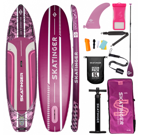 Skatinger Leafy Expedition Pink Allround Paddle SUP Board – Style, Stability & Endurance